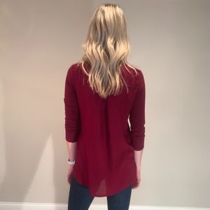 Lucky Brand Red V-Neck Top